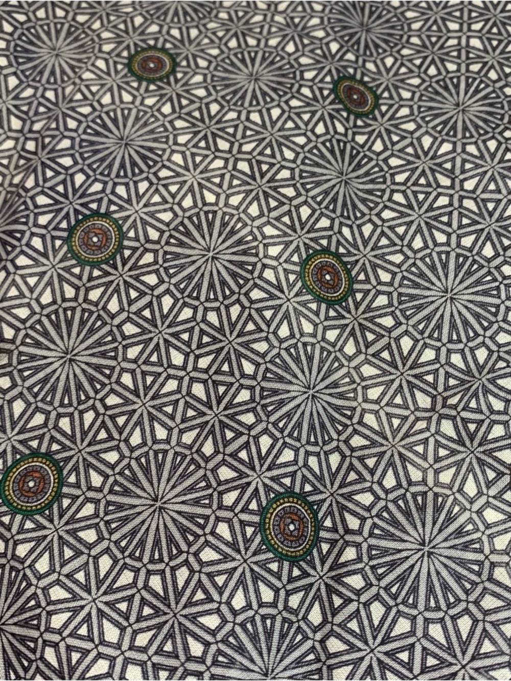 Christian Dior Geometric Print Handkerchief in Gray, Green & White - Picture 8 of 13